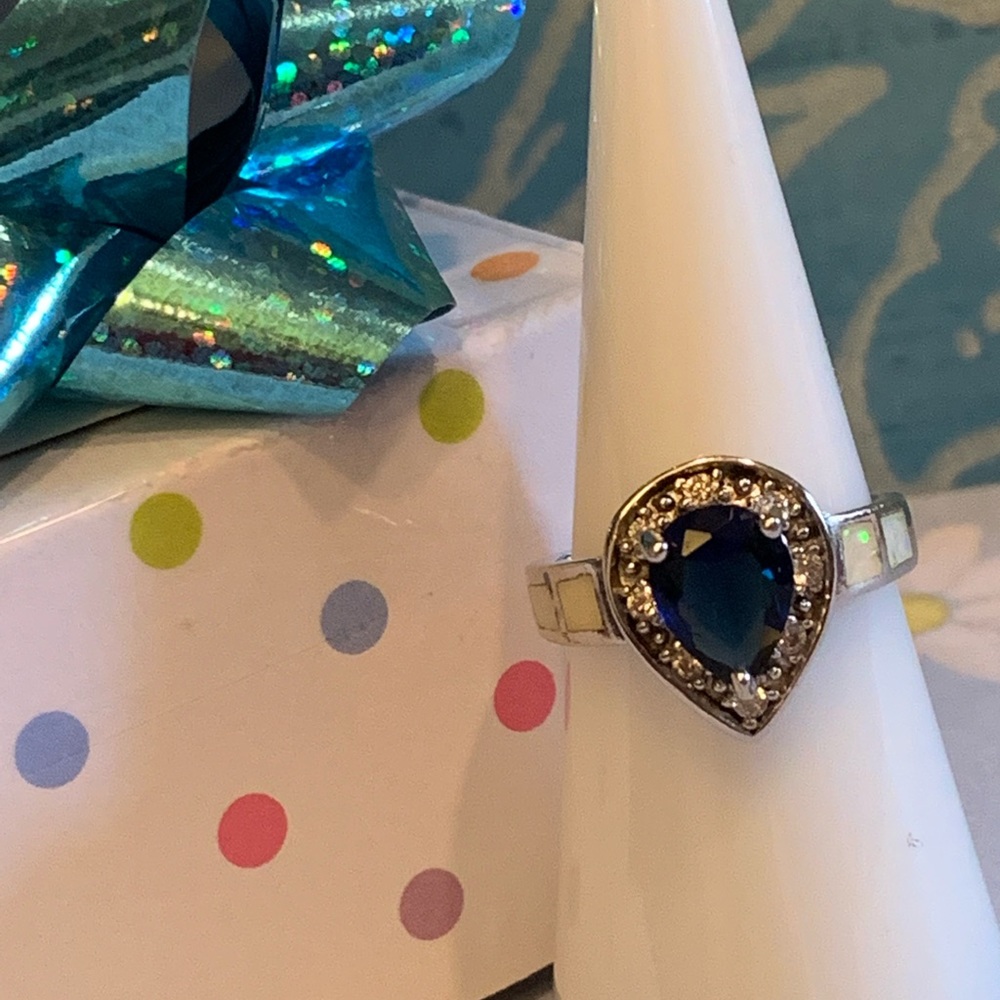 Genuine Sapphire & Opal Ring